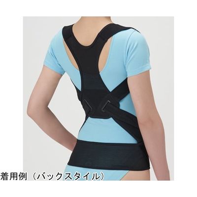 セルヴァン 丸まった背中を起こす姿勢のサポーター ブラック LLー3L 044622704 1枚 65-0551-01（直送品）