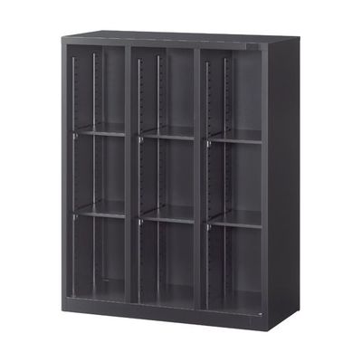 生興 A4判対応書庫ASK ブラック H1110mm 下置用 3列オープン W880 ASK-34K3 1台 65-3698-10（直送品）