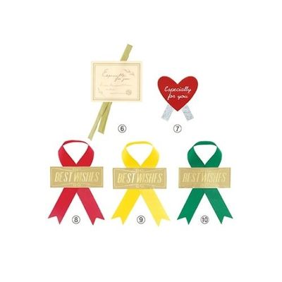青山 リボン付きシール ベストウィッシュ レッド 61-800-75-6 1セット(100枚) 61-7279-05（直送品）