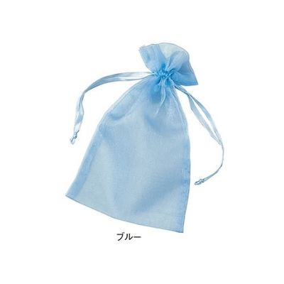 青山 オーガンジーポーチ ブルー M 61-269-19-3 1セット(10枚) 61-7269-43（直送品）