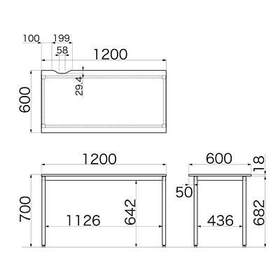 Garage（ガラージ） Y2シリーズ デスク 幅1200mm 奥行き600mm
