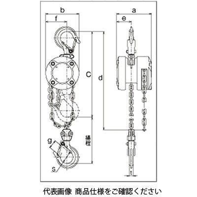 キトー KITO CX005 チェーンブロック CX型500KGX2.5M 1台（直送品