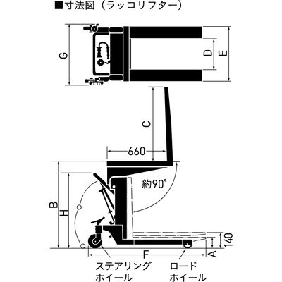 RL-H100 手動式ラッコリフター をくだ屋技研 荷重1000kg
