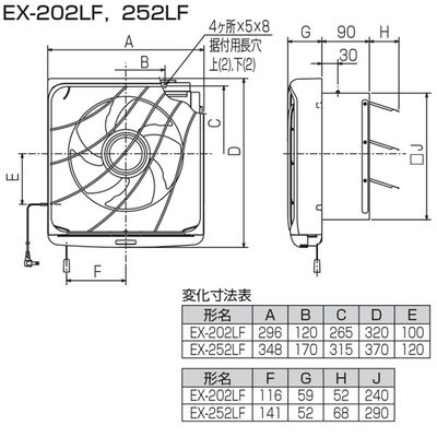 三菱電機 換気扇 [25cm /フィルター付] EX-252LF（直送品）
