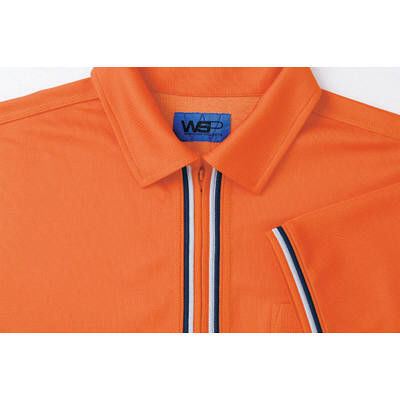 WAAC ポロシャツ ホワイト/オレンジ　s ワック MEN リブカラーフリースポロシャツ アイボリー