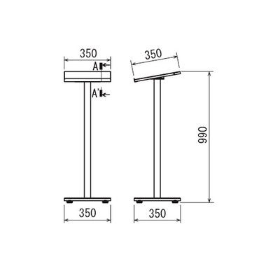 ベルク メニュースタンド 2379 ブラック・350角 2379K350 1台（直送品