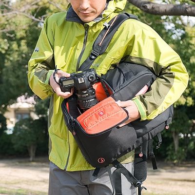 サンワダイレクト カメラバッグ リュック（一眼レフ・横から取り出し