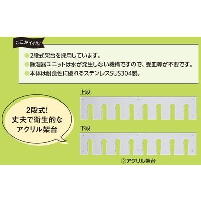 ファイバースコープ保管庫（除湿器ユニット付） 10本掛 幅1200mm 1台