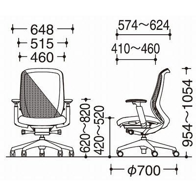 無料引取付き】C685XW FMP1 |オカムラ シルフィー オフィスチェア ハイバック 樹脂脚 背メッシュ 可動肘付 ブラック 1脚（直送品） -  アスクル