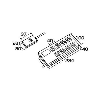 サンワサプライ ノイズフィルタタップ 2m TAP-3804NFN（直送品