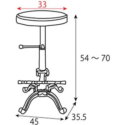 宮武製作所 バーチェア 幅450×奥行355×高さ540mm KNC-A700 1脚（直送品