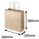 丸紐 クラフト紙手提袋ベーシック 260×280×100 茶 1セット（900枚：300枚×3箱）  オリジナル