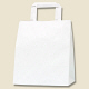 HEIKO/シモジマ　手提げ紙袋　Hフラットチャームバッグ　220-2　白無地　1袋（50枚入）