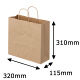 丸紐クラフト紙手提袋薄型エコノミー320×310×115 茶 1セット（100枚：50枚入×2袋）