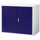 Ceha　深型スチール収納庫　両開き　2段　上置き用　ブルー×ホワイト　幅880mm　奥行500mm　高さ730mm　1台　（取寄品）
