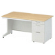 プラス 組立式スチールOAデスクシステム 片袖机 ホワイトメープル 幅1400×奥行700×高さ700mm RY-147D-3 WM/WH 1台（2 （取寄品）