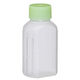 金鵄製作所 マーカー瓶（60mL）ベーシックキャップ（ライトグリーン） 投薬瓶 本体色:透明 凹形目盛り 未滅菌 1袋（100本入）