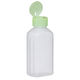 金鵄製作所 マーカー瓶（100mL）ワンタッチキャップ（ライトグリーン） 投薬瓶 本体色:透明 凹形目盛り 未滅菌 1袋（100本入）