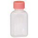 金鵄製作所 小判投薬瓶（60mL）ベーシックキャップ（ピンク） 本体色:透明 凸凹目盛り 刻印目盛り 未滅菌 1袋（100本入）