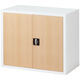 Ceha 深型スチール収納庫 2段 上置き用 両開き オーク 幅880×奥行500×高さ730mm 1台（2梱包）（取寄品）