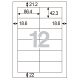 プラス ラベルシール マルチプリンタ 下地が透けないラベル 12面 MA-507SKT 56223 1袋（20シート入） オリジナル
