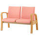アイリスチトセ　MTCロビーチェア　2人掛け　中間肘無し　ピンク　1脚(4梱包)