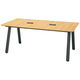 プラス ダイニングワークテーブル 幅1800×奥行1000×高さ720mm 1台（4梱包）ミーティングテーブル フリーアドレスデスク