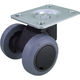パーツ精工 パーツ キャスパッド プレート式双輪キャスターエラストマー車 荷重58.8 黒 CNPF50UB 1個(1台) 320-0655（直送品）