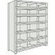 TRUSCO スチールラック 軽量棚 縦仕切前当付 875X300X1500 3列6段 ネオグレー 53V-57 NG 1台(1個)（直送品）