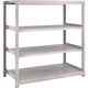 TRUSCO スチールラック M2型軽中量棚 1160×600×H1200 4段 単体 ネオグレー M2-4464 NG 1セット(1個)（直送品）
