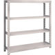 TRUSCO スチールラック M2型軽中量棚 1160×300×H1200 4段 単体 ネオグレー M2-4434 NG 1セット(1個)（直送品）
