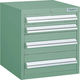 トラスコ中山 TRUSCO LVR型キャビネット 392X412XH420 引出4段 緑 LVR-422 GN 1台(1個)（直送品）