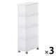【まとめ買いセット】無印良品 ポリプロピレン 収納ストッカー キャスター付き３ 約幅18×奥行40×高さ83cm 1セット（3台） 良品計画