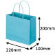 レザートーン手提袋　丸紐　アクアブルー　M　1セット（50枚：10枚入×5袋）　スーパーバッグ  オリジナル