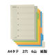 アスクル　カラーインデックス　A4タテ　インデックスシート　2穴　6山　100組（10組入×10袋）  オリジナル