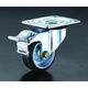 エスコ 160mm キャスター(自在金具・後輪ブレーキ付) EA986HB-4 1個（直送品）