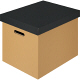アスクル　ダンボール収納ボックス（組立式）　L　サンド　1セット（3個）