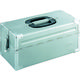 TONE スチール製工具箱 ツールケース(メタル) V形2段式 シルバー 外形寸法195mm BX322SV 1個 390-4385（直送品）