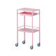 アズワン カラフル回診車(ミニ)2段 ピンク 470×320×915mm NCCM-2HP 1台 8-8638-01（直送品）