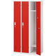 Ceha　OAスチールロッカー3連3人用 ホワイト×レッド扉 幅900×奥行515×高さ1790mm 1台 1台（3梱包）（取寄品）
