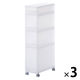 【まとめ買いセット】無印良品 ポリプロピレン 収納ストッカー キャスター付き２ 約幅18×奥行40×高さ83cm 1セット（3台） 良品計画
