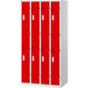 Ceha　OAスチールロッカー4連2段8人用　ホワイト×レッド扉 幅900×奥行515×高さ1790mm 1台　1台　（取寄品）