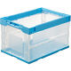 【折りたたみコンテナ】 三甲 「現場のチカラ」 オリコンL51B 50L ライトブルー／透明 1個  オリジナル