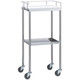 松吉医科器械 ナースワゴン 2段 ホワイト YL-NW1W 1台 23-5236-00（直送品）