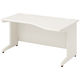 プラス 組立式スチールOAデスクシステム エクステンドデスク 右用 引き出しなし ホワイト 幅1400×奥行950×高さ700mm WH 1台（2梱 （取寄品）