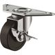 プレート式 自在 キャスター ゴム 車輪径75mm ストッパー付き Sタイプ SGCーS型 取付寸法139×55×42 SGC-75RHS（直送品）