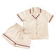 ユノキ シルク 半袖パジャマ 上下セット 快眠 部屋着 ナイトウェア シャンパン 6300075474 1組（直送品）