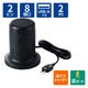 タワー型 電源タップ USBタップ 2m 8口 USB×5 雷ガード ほこり防止 黒 TT-U01-0820BK エレコム 1個