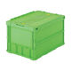 トラスコ中山 TRUSCO 薄型折りたたみコンテナ 50Lロックフタ付 緑 TR-C50B GN 1個 344-9297（わけあり品）