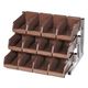 遠藤商事 スマートオーガナイザー 3段4列(12ヶ入) ブラウン 62-6524-06 1ケース(12個)（直送品）